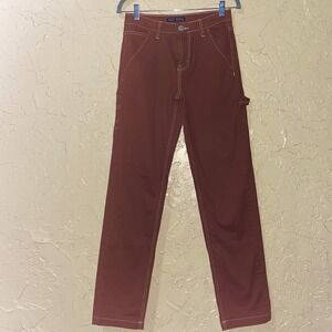 Vintage Y2K Hot Kiss Size 3 MidRise Straight Leg Burnt‎ Orange Carpenter Pants